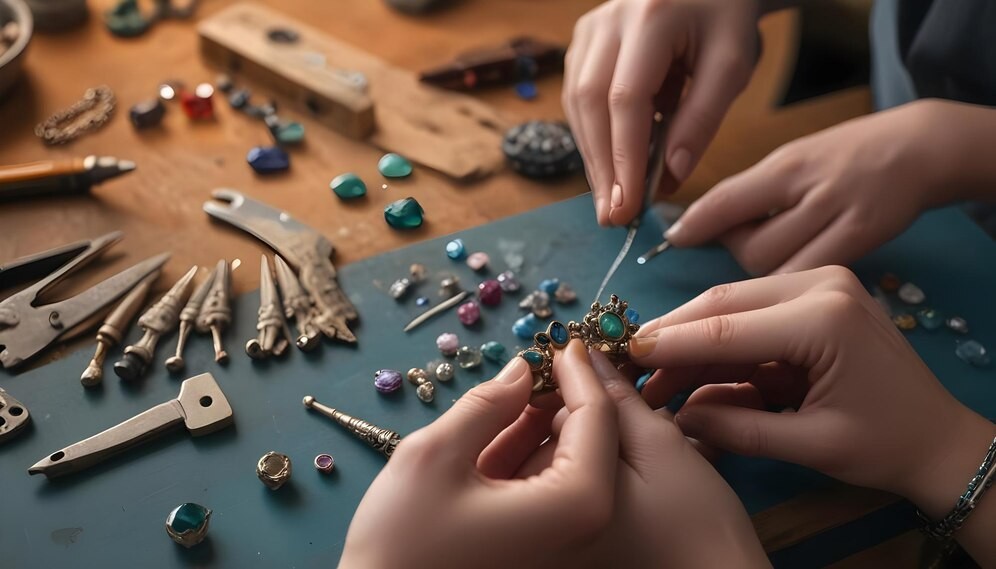 Artisan craftsmanship in action at Aurora Adornments