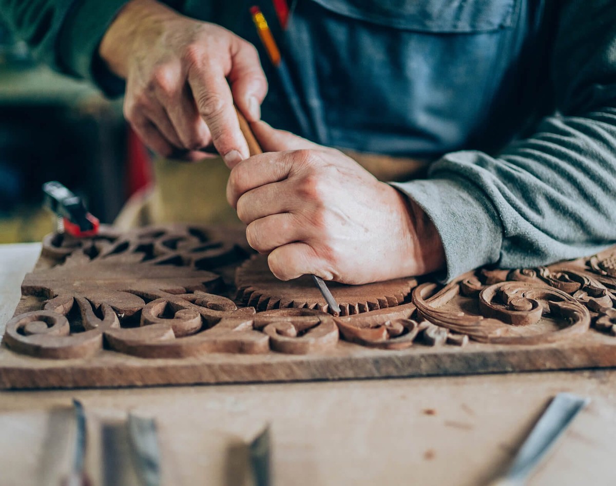 Artisan at work in the workshop